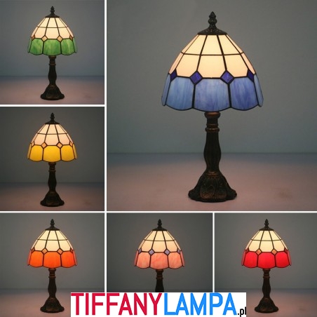 Lampa stołowa Tiffany w kolorze amerykańskim o średnicy 20 cm