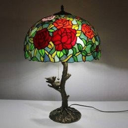 Lampa stołowa witrażowa w...