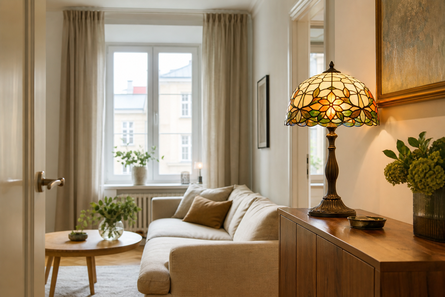 Lampa Tiffany do salonu: jak wybrać witrażowe światło, które naprawdę pasuje do wnętrza