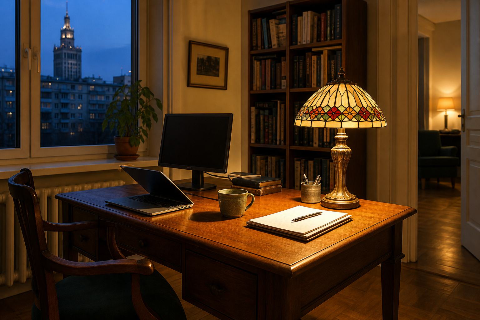 Lampa Tiffany do gabinetu: jak dobrać światło do biurka, książek i wieczornej pracy
